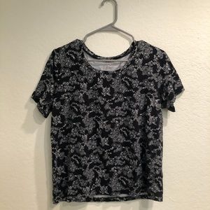 Black floral shirt